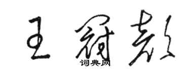 駱恆光王冠顏草書個性簽名怎么寫