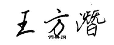王正良王方潛行書個性簽名怎么寫