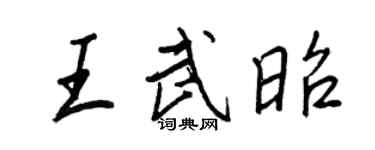 王正良王武昭行書個性簽名怎么寫