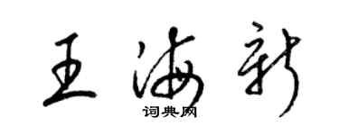 梁錦英王海新草書個性簽名怎么寫