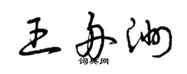 曾慶福王舟洲草書個性簽名怎么寫