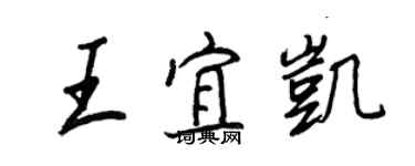 王正良王宜凱行書個性簽名怎么寫
