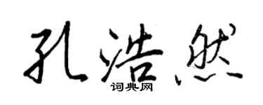 王正良孔浩然行書個性簽名怎么寫