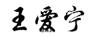 胡問遂王愛寧行書個性簽名怎么寫