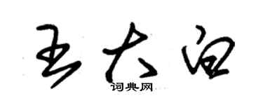 朱錫榮王大白草書個性簽名怎么寫