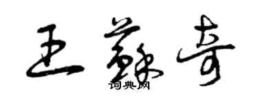 曾慶福王蘇奇草書個性簽名怎么寫