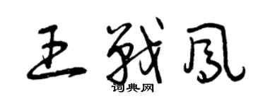 曾慶福王戰鳳草書個性簽名怎么寫