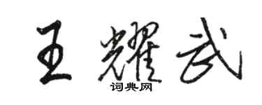 駱恆光王耀武行書個性簽名怎么寫