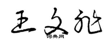 曾慶福王文非草書個性簽名怎么寫