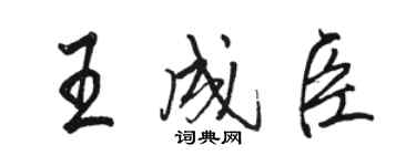 駱恆光王成臣行書個性簽名怎么寫