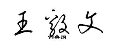 梁錦英王毅文草書個性簽名怎么寫