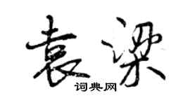 曾慶福袁梁行書個性簽名怎么寫