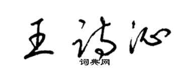 梁錦英王詩沁草書個性簽名怎么寫