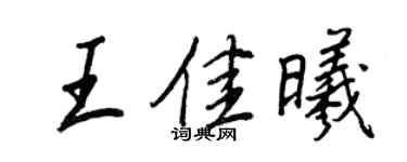 王正良王佳曦行書個性簽名怎么寫