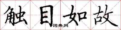 丁謙觸目如故楷書怎么寫