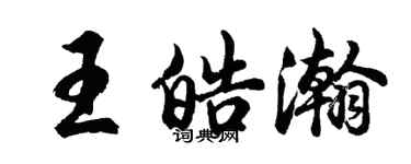 胡問遂王皓瀚行書個性簽名怎么寫