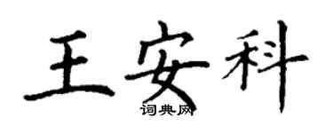 丁謙王安科楷書個性簽名怎么寫