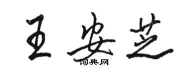 駱恆光王安芝行書個性簽名怎么寫