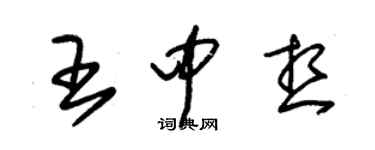 朱錫榮王中想草書個性簽名怎么寫