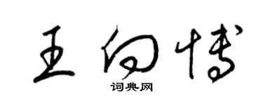 梁錦英王向博草書個性簽名怎么寫