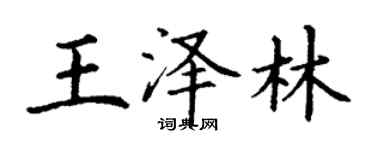 丁謙王澤林楷書個性簽名怎么寫