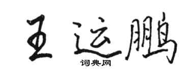 駱恆光王運鵬行書個性簽名怎么寫