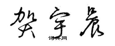 曾慶福賀宇晨草書個性簽名怎么寫