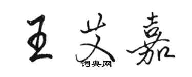 駱恆光王艾嘉行書個性簽名怎么寫