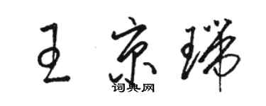 駱恆光王京瑞草書個性簽名怎么寫