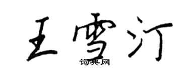 王正良王雪汀行書個性簽名怎么寫