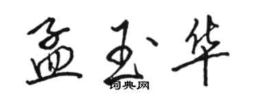 駱恆光孟玉華行書個性簽名怎么寫