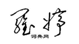 梁錦英羅婷草書個性簽名怎么寫