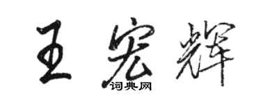 駱恆光王宏輝行書個性簽名怎么寫