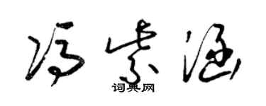 梁錦英馮紫涵草書個性簽名怎么寫