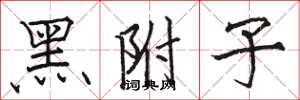 駱恆光黑附子楷書怎么寫