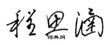 駱恆光程思涵草書個性簽名怎么寫