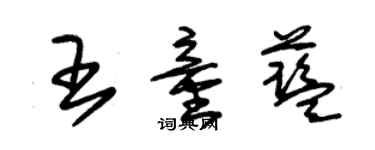 朱錫榮王童藍草書個性簽名怎么寫