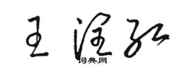 駱恆光王潤紅草書個性簽名怎么寫