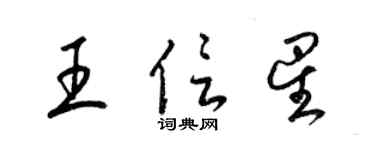 梁錦英王信星草書個性簽名怎么寫
