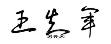 曾慶福王知軍草書個性簽名怎么寫