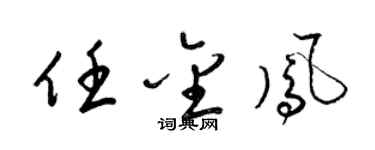 梁錦英任金鳳草書個性簽名怎么寫