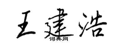 王正良王建浩行書個性簽名怎么寫