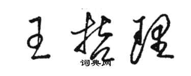 駱恆光王哲理草書個性簽名怎么寫