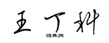 梁錦英王丁科草書個性簽名怎么寫