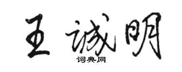 駱恆光王誠明行書個性簽名怎么寫
