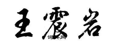 胡問遂王震岩行書個性簽名怎么寫