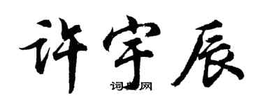 胡問遂許宇辰行書個性簽名怎么寫
