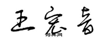 曾慶福王宏音草書個性簽名怎么寫