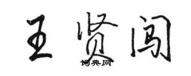 駱恆光王賢闖行書個性簽名怎么寫