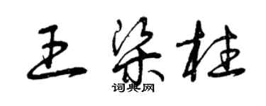 曾慶福王樑柱草書個性簽名怎么寫